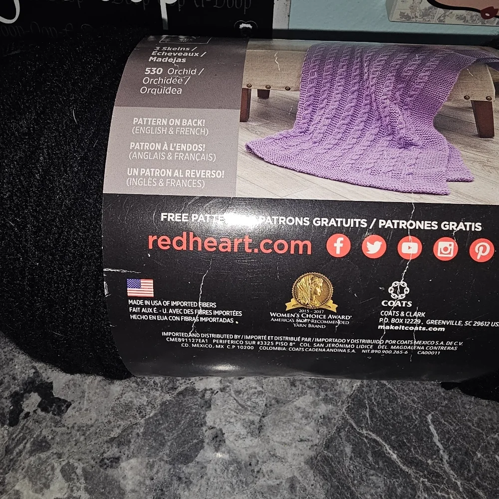 Red Heart Super Saver Jumbo Yarn Black No Dye Lot 14oz 744